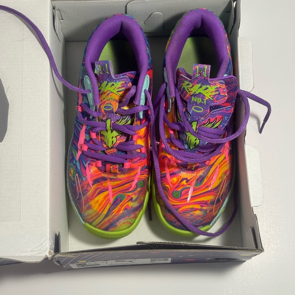 Puma Youth Multicolor Swirl Athletic Sneakers - Purple, Pink, Orange